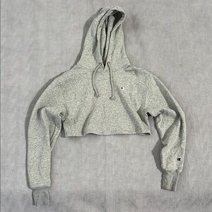 Champion Heather Gray Oversized Cropped Sweatshirt